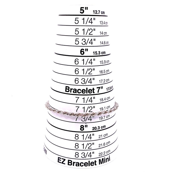 Vintage STERLING SILVER 925 Rope Chain Bracelet 7.5” - Picture 3 of 3